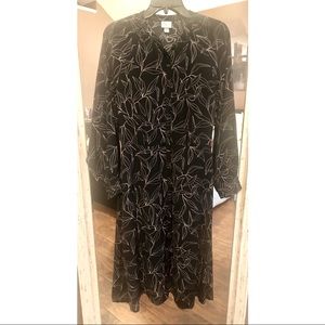 NWOT A New Day Black Floral Midi Dress